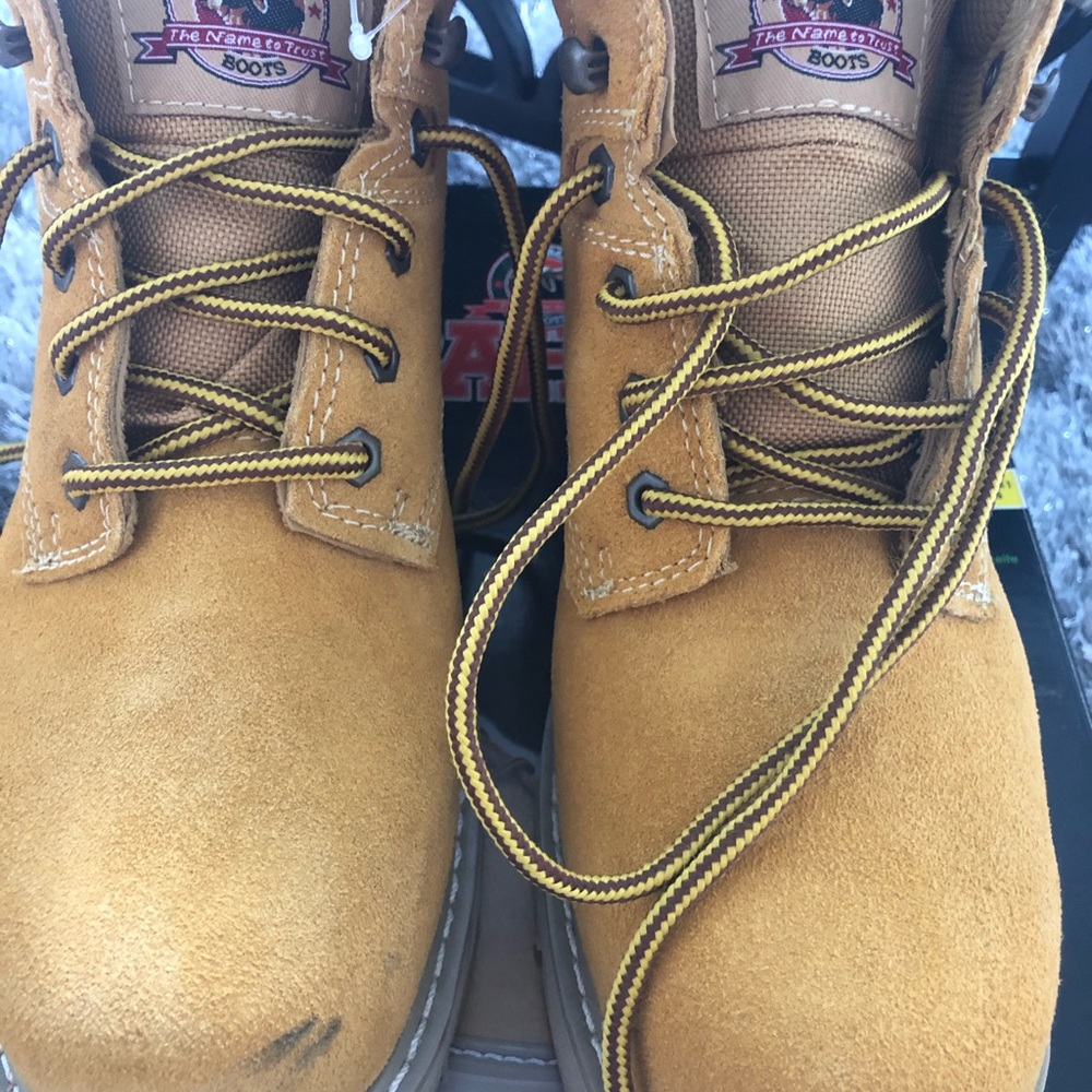 Work boots steel toe lightly worn two scuffs